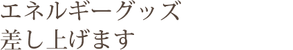 理由3 エネルギーグッズ差し上げます